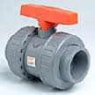 ABS Double union ball valve plain sockets EPDM seals